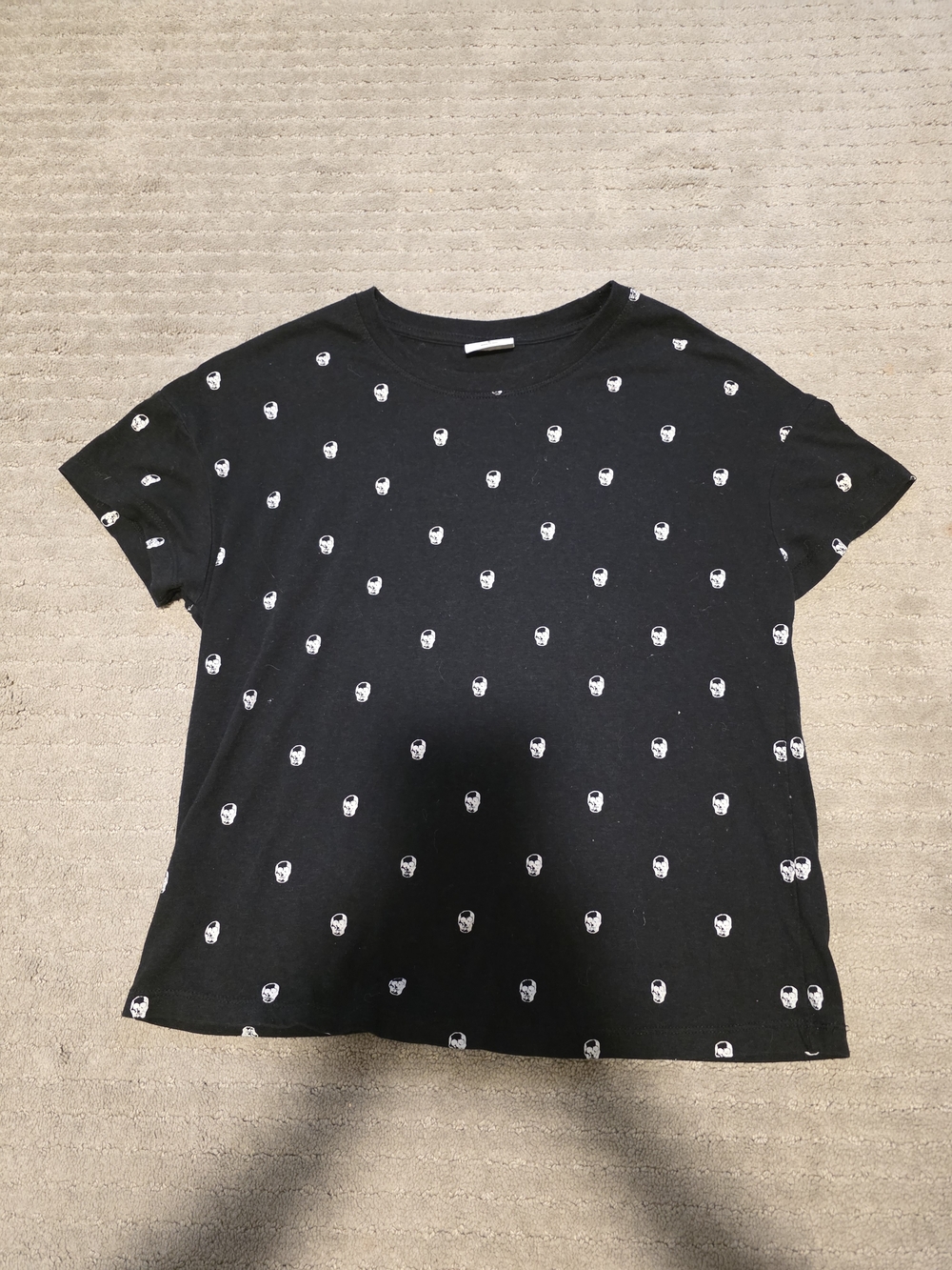 Others Follow Black Short-Sleeve Tee with White Skull Print